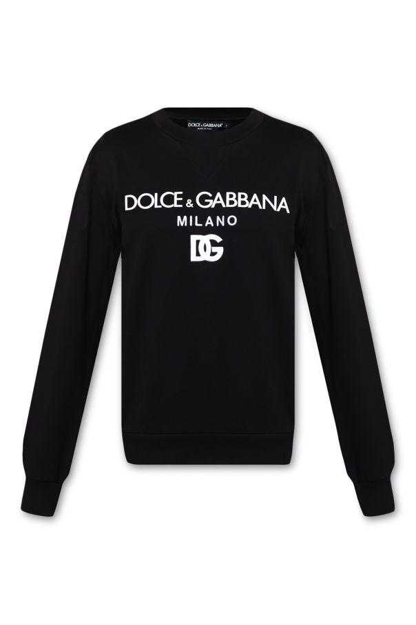 knit jumper Black Sweatshirt with logo Dolce Gabbana slogan Tgkb5Shops Switzerland Dolce Gabbana logo plaque key chain Black print fine